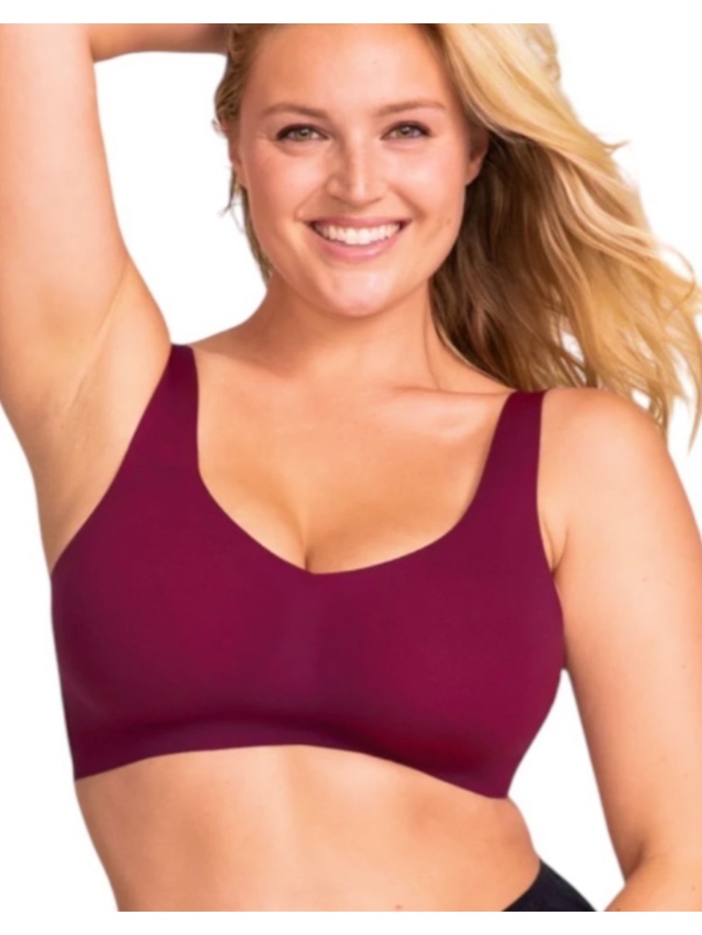 Honeylove V-Neck Wireless Bra - Merlot/ Fig
